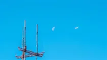 A Plane, the Moon and Sutro Tower