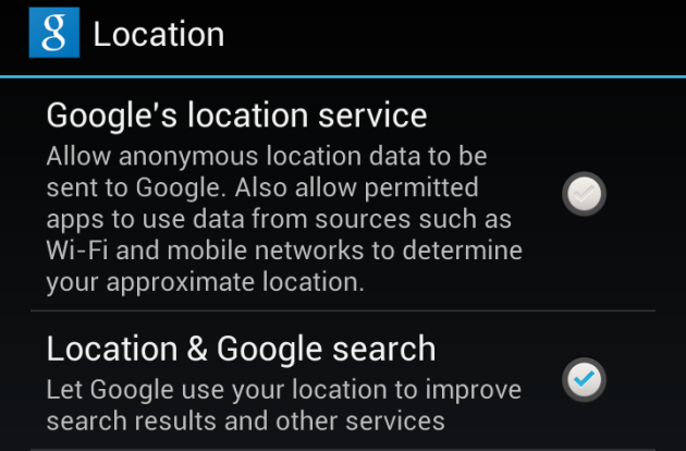 Android Location Options Android Location Options