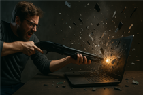 Developer shoots a laptop