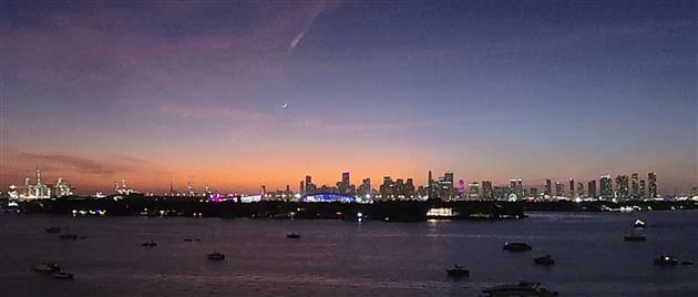 Sunset over Miami from South Beach
